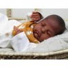 Anano Poupées Reborn Baby Girl noires de 50,8 cm en silicone - Poupée reborn réaliste - Poupées de bébé avec bavoir - Cadeau 