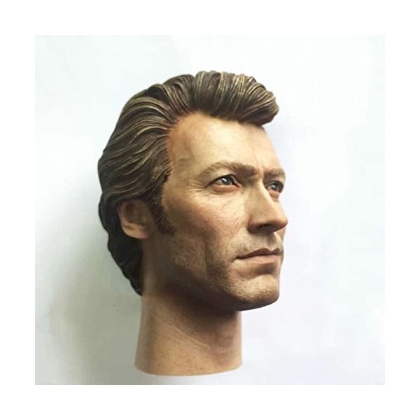 CNSMCWG Sculpture De Tête De Figurine Masculin À Léchelle 1/6, Tête Sculptée De Clint Eastwood, Tête De Poupée pour Figurine