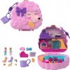 Polly Pocket Ensemble de jeu compact, Groom & Glam Caniche avec 2 micro poupées, changement de couleur et jeu deau