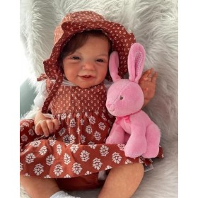Anano Reborn Bébé Poupée Fille Qui Ont Lair Réel Nouveau Né 20" Adorable Réaliste Vinyle Souple en Silicone Cheveux Courts B