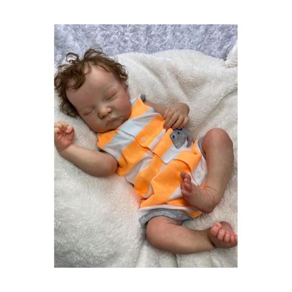 Lonian 19 Pouces 48cm Reborn Baby Doll Boy Real Soft Touch Cuddly Baby Collectibles Poupée réaliste