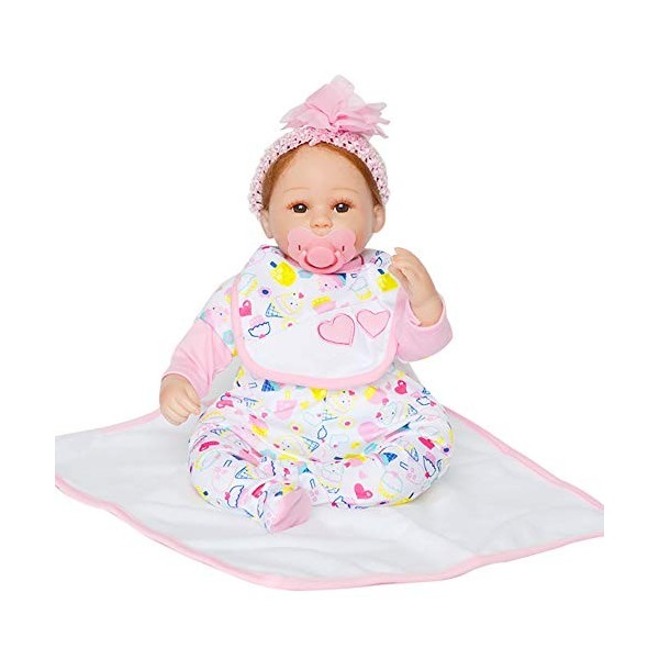 ADOSSAC 2020 Poupée Reborn 50 cm Réaliste Bebe Reborn Fille Souple en Silicone réaliste en Vinyle Souple Lifelike Mignon Nouv