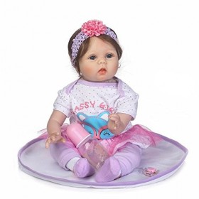 ADOSSAC 2020 Poupée Reborn 55 cm Réaliste Bebe Reborn Fille Souple en Silicone réaliste en Vinyle Souple Lifelike Mignon Nouv