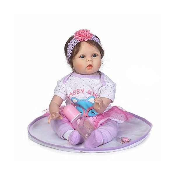 ADOSSAC 2020 Poupée Reborn 55 cm Réaliste Bebe Reborn Fille Souple en Silicone réaliste en Vinyle Souple Lifelike Mignon Nouv