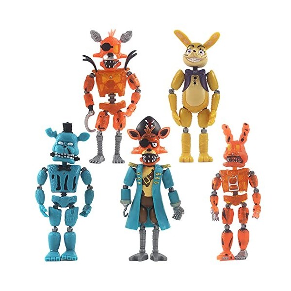 Lot de 8 figurines daction FNAF de 14 cm - Foxy Sister Location Security Breach Horror Doll éclaircissant articulations mobi