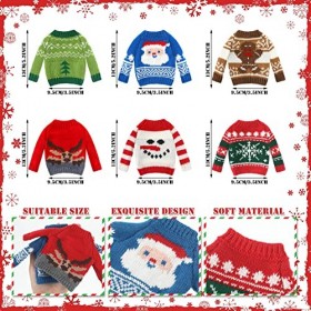 Lot de 6 vêtements de poupée de Noël - Accessoires de Noël - Ensemble de pulls dhiver pour poupée de Noël - Arbre de Noël - 
