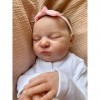 iCradle Poupée Reborn pour bébé fille endormie, 48,3 cm, réaliste, faite à la main, cadeau danniversaire pour enfants