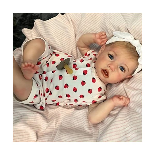 Reborn Baby Dolls - Jouet de poupée réaliste en Vinyle Souple pour Nouveau-né, poupée Fille réaliste de 22 Pouces pour Enfant