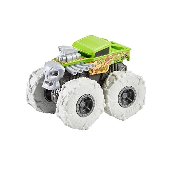 Hot Wheels Monster Trucks Twisted Tredz, voiture à friction aux roues géantes Ragin Cagin, véhicule échelle 1:43, jouet pou