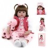 TYRUGD 50 cm Reborn Baby Doll Girl comme Véritable Baby Soft Silicone Vinyle Reborn Poupée Réaliste à la Main Reborn Babies T