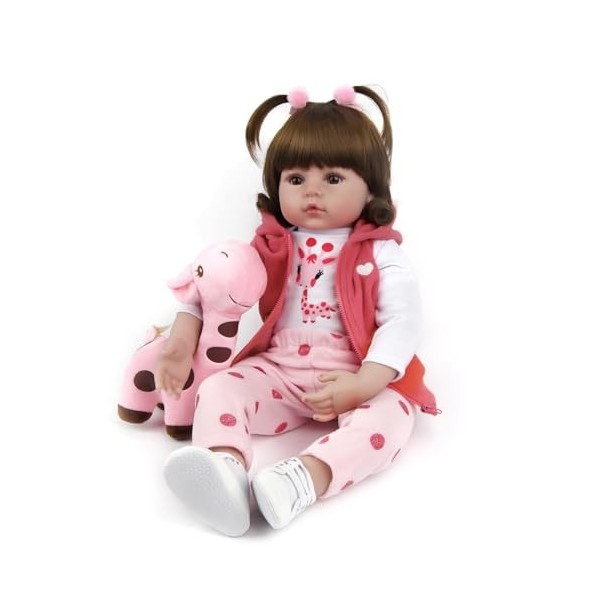 TYRUGD 50 cm Reborn Baby Doll Girl comme Véritable Baby Soft Silicone Vinyle Reborn Poupée Réaliste à la Main Reborn Babies T