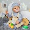 MineeQu 22 Pouce Cheveux Longs Reborn Baby Doll en Silicone Complet du Corps Vinyle Anatomiquement Correct Doux Souriant Nouv