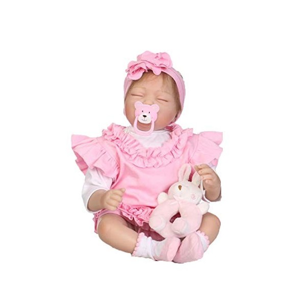 ADOSSAC 2020 Poupée Reborn 55 cm Réaliste Bebe Reborn Fille Souple en Silicone réaliste en Vinyle Souple Lifelike Mignon Nouv