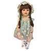 Lonian 22 inch 55cm Full Vinyl Baby Gir Doll with Long Brown Hair Princess Doll Brown Eyes 