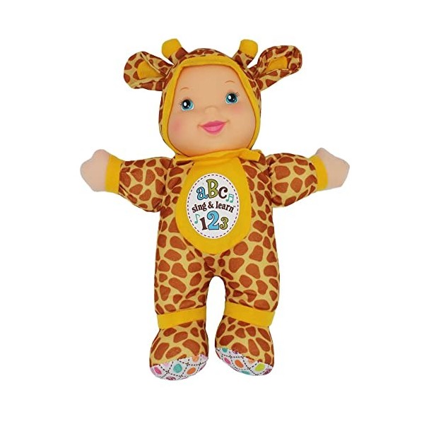 Babys First Poupée, chanter et apprendre girafe bi-lingue, lavable en machine, caractéristiques réalistes, à partir de 1 an