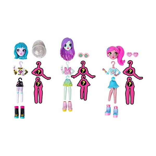 EPHIIONIY Off the Hook Lot de 3 petites poupées de 10,2 cm avec accessoires et accessoires de mode pour filles âgées de 5 ans