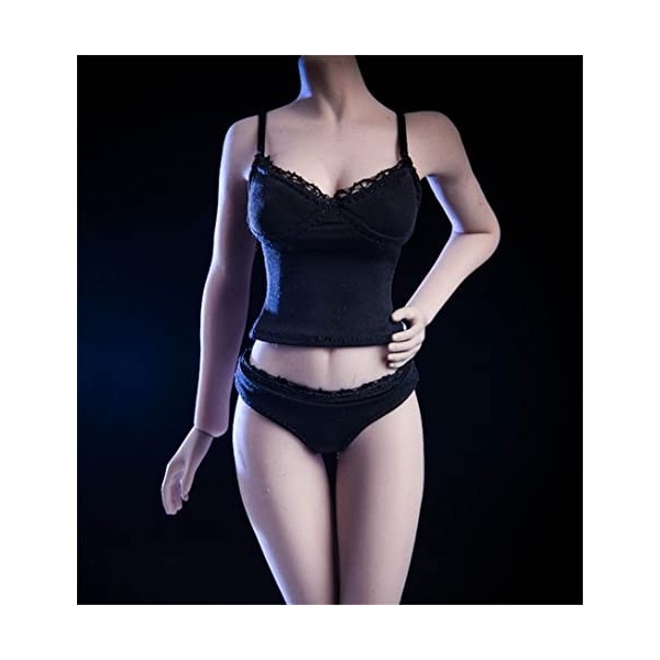 HiPlay Costume de poupée féminine à léchelle 1/6, haut + string pour figurine daction Phicen/TBLeague CM192 noir 