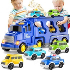 Jouets camions voitures pour garçons et tout-petits, camion de ville 5 en 1 jouets pour 2, 3, 4, 5 ans, garçons et filles, ca