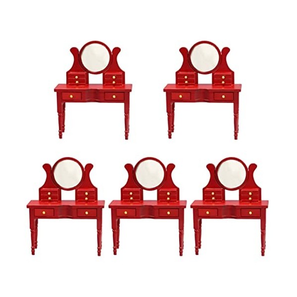 Alasum 6 Pièces Commode De Maison De Poupée Mini Ornement Darmoire en Bois Mini Armoire à Tiroirs Armoire Vintage Mini Armoi