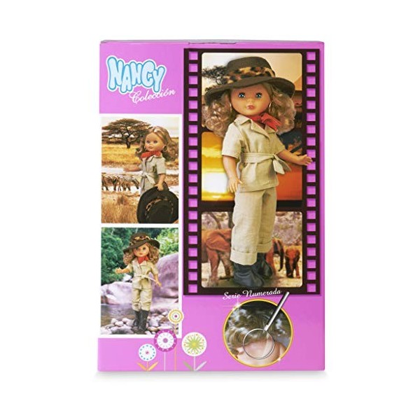 NANCY- Kenia 1978, re édition limitée, poupée Vintage avec des Tenues Safari-Explorer, pour Les collectionneurs Famosa 70001