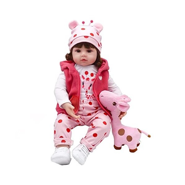 ZIYIUI Simulation 24 Pouces 60 Cm Poupée Reborn Souple Silicone Vinyle Bebe Reborn Fille Lifelike Reborn Baby Doll Garçon Fil