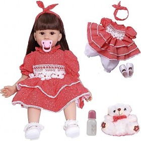 ZIYIUI Réaliste Poupée Reborn Fille 24 Pouces 60 Cm Reborn Bebe Fille Souple en Silicone en Vinyle Souple Lifelike Mignon Nou