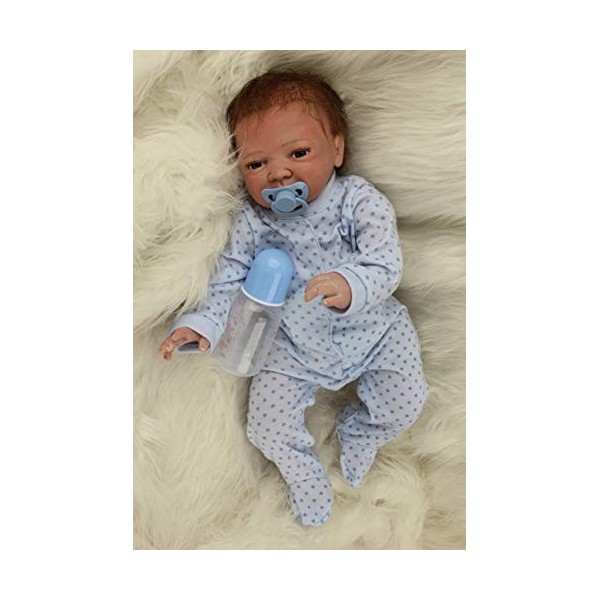 ZIYIUI Reborn Bébé poupée Réaliste Silicone Souple en Vinyle 20 Pouces 50cm Reborn bébé garçon Fait Main Reborn Dolls Cadeau 