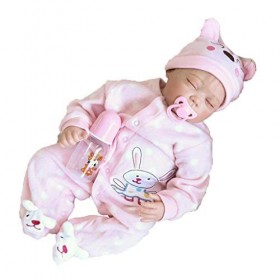 ADOSSAC 2020 Poupée Reborn 55 cm Réaliste Bebe Reborn Fille Souple en Silicone réaliste en Vinyle Souple Lifelike Mignon Nouv