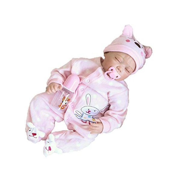 ADOSSAC 2020 Poupée Reborn 55 cm Réaliste Bebe Reborn Fille Souple en Silicone réaliste en Vinyle Souple Lifelike Mignon Nouv