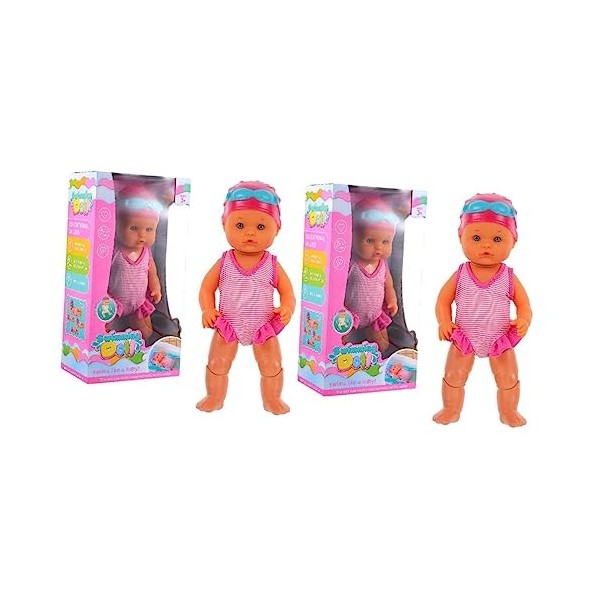 YARNOW 2 Pièces Poupée De Natation Électrique Baignoire Bébé Nouveau-Né Piscine pour Bébé Jouets De Bain pour Bébé Jouet De B