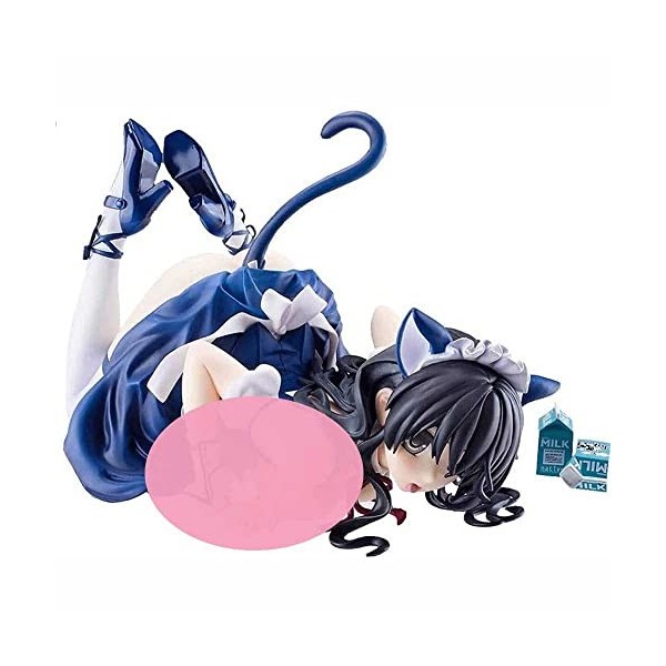 POMONO 1/7 Waifu Figure Chat LAP Lait Anime Figure Maid VER. Lie Position couchée Mignon poupée modèle décor Personnage de Ba