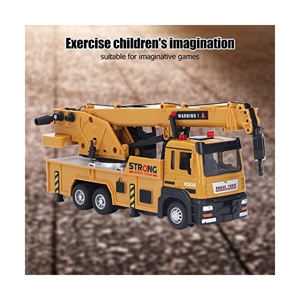 Camion-Grue pour Enfants, Conception Dynamique de Friction en Alliage Dalliage Véhicule de Récupération éducatif pour Camion