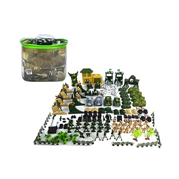 Hpory Soldat Militaire Jouet, 300 Pcs Militaire Figurines Set Y Compris Soldat Plastique Figurine Militaire Avions Tanks, Mil