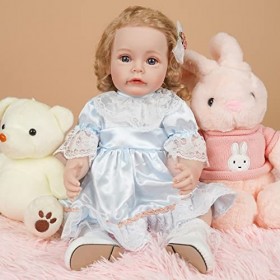 Minaky 50cm Poupée Reborn Poupée Réaliste, Réincarnée Poupée Bébé, Doux Imitation Vinyle Baignable, Adapté pour Âge 3+ Ans Fi