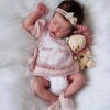 Poupée Bébé Reborn De 18 Pouces, Faite À La Main en Silicone Souple, Poupée Réaliste pour Nouveau-Né Fille Qui Ressemble À Un