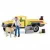 Schleich 42503 Visite du vétérinaire à la Ferme, dès 3 Ans, Farm World - Coffret, 29 x 11 x 23 cm