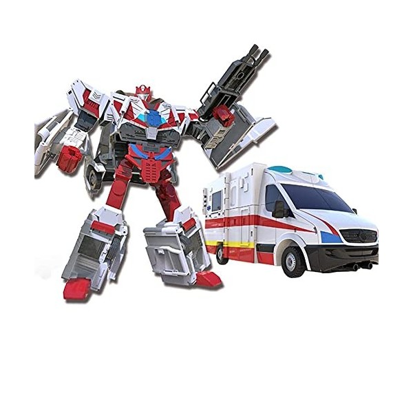 HQSGdmn Jouets Transformateurs, Toys De Déformation Modèle De Véhicule De Sauvetage des Enfants KO Version Modèle Dambulance