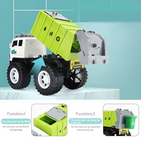 Ensemble de jouets de voiture à ordures, grand camion, camion à ordures, jouet avec 4 poubelles, son et lumière pour véhicule