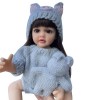 Lonian 22 Pouces 55cm Full Silicone Body Vinyl Reborn Toddler Doll Artist Made Doll Cadeau de Noël Blue Eyes 