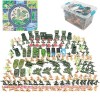 URFEDA 170 pièces Mini Figurine Jouet de Soldats Ensemble de Jeu Militaire pour Enfant avec Mini Véhicules de Char Vert, Héli