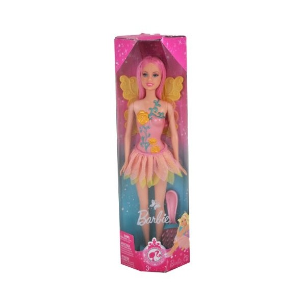 Barbie Year 2008 Fantasy Series 12 Inch Doll - Barbie as Fairy with Yellow Wings and Hairbrush N5685 