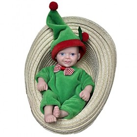 Pisamhid 2 mini poupées en silicone pour bébé | Poupées bébé 15 cm en silicone | Poupée réaliste avec chapeau et vêtements No