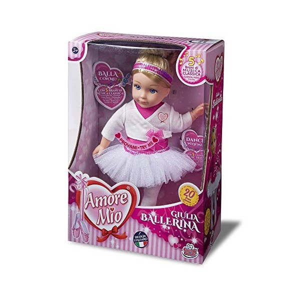 Grandi Giochi GG71153 Nouvelle Giulia Ballerine Amore Mio Rose et Blanc