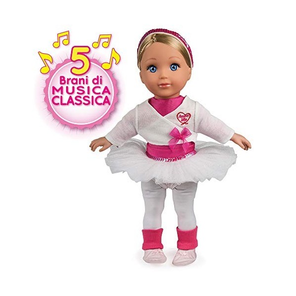 Grandi Giochi GG71153 Nouvelle Giulia Ballerine Amore Mio Rose et Blanc