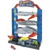 Hot Wheels City Garage Cascades avec ascenseur, coffret de jeu pour petites voitures à connecter avec circuit et pistes, joue