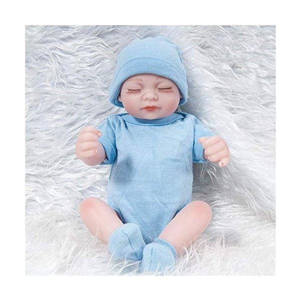 Reborn Baby Dolls, 28Cm Reborn Baby Doll Full Body Silicone Material est sûr et Non Toxique, Peut sasseoir et sallonger, C