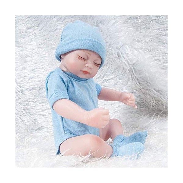 Reborn Baby Dolls, 28Cm Reborn Baby Doll Full Body Silicone Material est sûr et Non Toxique, Peut sasseoir et sallonger, C