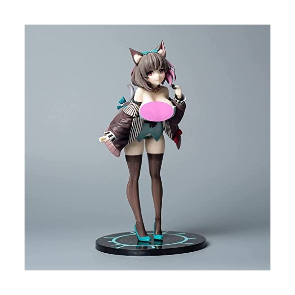 BOANUT Ecchi Anime Figure Mauve Cat Ear Girl Chaussettes Hautes Ver. Statue de vêtements Amovibles Personnages de Dessins ani