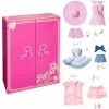 Barbie Le Film - Coffret 3 Tenues Barbie Ensemble de trois looks iconiques du film Barbie avec chaussures et accessoires, Jou