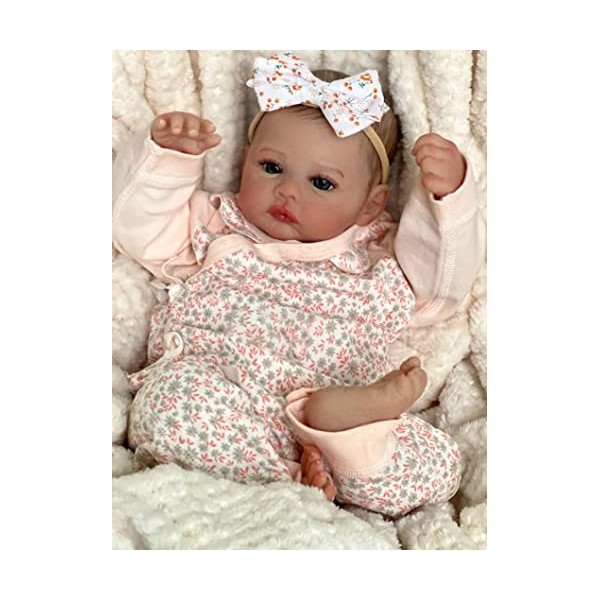 MAIHAO 20pouces 50cm bébé Reborn poupée Fille Silicone Dolls realiste Baby Vrai Poupon Garcon Yeux Ouvert Toddlers Enfant Beb